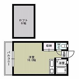 グリーンヒルズ歯科大前 ワンルームの間取図画像
