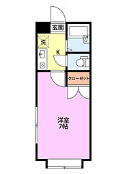 サジャグリーンフィールド 1Kの間取図画像