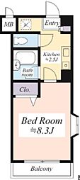 第一芙蓉ハイツ 1Kの間取図画像