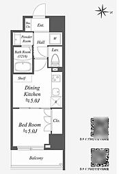 Alpha Prime東陽町 4階1DKの間取り