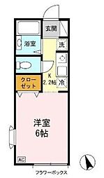 セジュールレジデンス 1Kの間取図画像