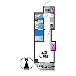 みおつくし大池橋 1Kの間取図画像