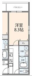 モレスヴィラ塚口 1Kの間取図画像