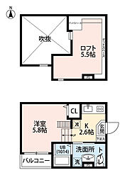近鉄奈良線 河内花園駅 徒歩8分の賃貸アパート 1階1Kの間取り