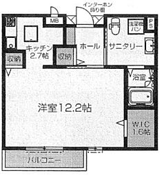 サンリスタアレーグレ入間 1Kの間取図画像