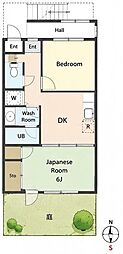 レソール千川北 2DKの間取図画像
