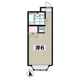 Ｆ・Ｋ池上ハイツ 3階1Kの間取り