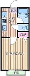 エクセレンス加平 1Kの間取図画像