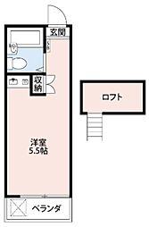 メゾンエアパーク2 ワンルームの間取図画像