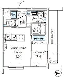 CREATIF桜新町 1LDKの間取図画像