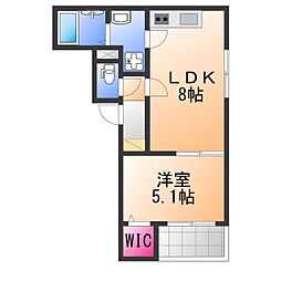 ALEGRIA金岡町 1LDKの間取図画像
