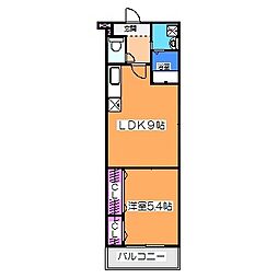 フジパレス堺北長尾 1LDKの間取図画像