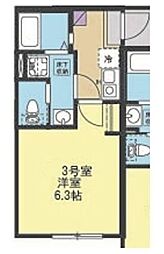 藤沢市鵠沼橘2丁目アパート 1Kの間取図画像