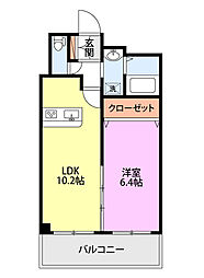 グレイスヴィラ西大畑 1LDKの間取図画像