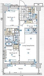 ジェノヴィア赤羽 2LDKの間取図画像
