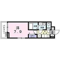 アペルト泉佐野5 1Kの間取図画像