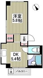 三興ハイツ 1DKの間取図画像