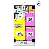 イーストガーデン久留米 203 ｜ 福岡県久留米市本町12-26（賃貸マンション2LDK・2階・55.68㎡） その2