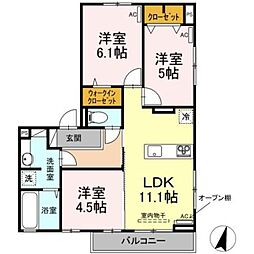 toco 3LDKの間取図画像