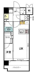 ミスモ天神 1LDKの間取図画像