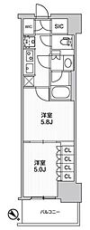 WORVE横浜伊勢佐木町 2Kの間取図画像