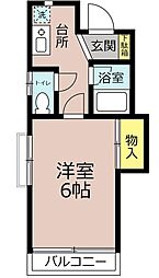 大成パレス岡田 1Kの間取図画像