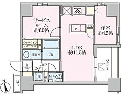 ザ・レジデンス三ノ輪 1SLDKの間取図画像