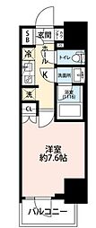 プレール・ドゥーク王子 1Kの間取図画像