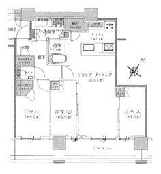 ブリリアザ・タワー東京八重洲アベニュー 3LDKの間取図画像