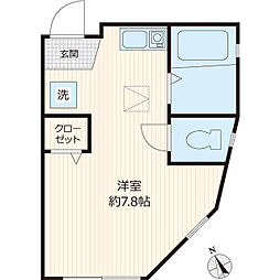 G・Aヒルズ三ッ沢下町 ワンルームの間取図画像