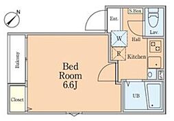 アレッサ西日暮里 4階1Kの間取り