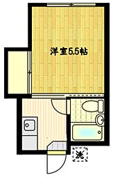 大島コーポ 1Kの間取図画像