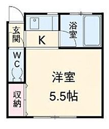 グリーンハイツ多摩 1Kの間取図画像