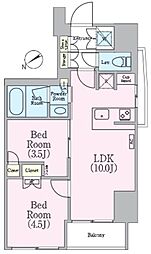CRESTCOURT蔵前Residence 2LDKの間取図画像