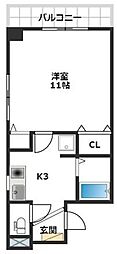 いわき6番館 1Kの間取図画像