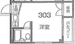 メゾンプラージュ ワンルームの間取図画像