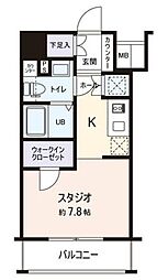 アーバイル三軒茶屋 ワンルームの間取図画像