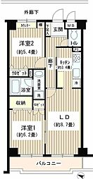 エステージ世田谷仙川 2LDKの間取図画像