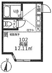 Hu横浜鶴見 ワンルームの間取図画像