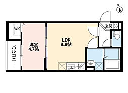 ティースカイあかし 1LDKの間取図画像