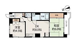 八千代フラット 1DKの間取図画像