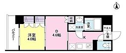 リバーレ池袋 1DKの間取図画像