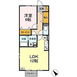 ヴィアノ1 1LDKの間取図画像