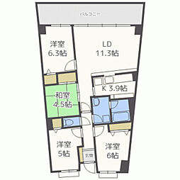 アイランドシティインフィニガーデンE棟 4LDKの間取図画像