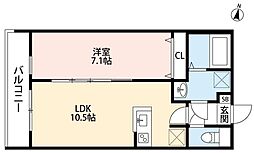 L'etoile南流山 1LDKの間取図画像