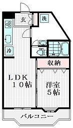 サンレジデンス 1階1LDKの間取り
