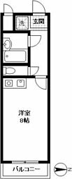ポンデロッサ鶴見2 ワンルームの間取図画像