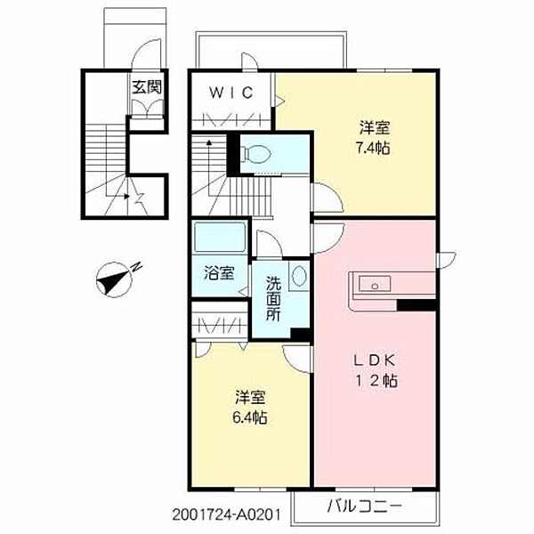 ルシャン A0201｜熊本県熊本市北区山室４丁目(賃貸アパート2LDK・2階・66.72㎡)の写真 その2