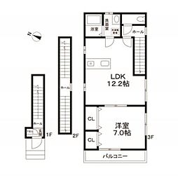 アロース 1LDKの間取図画像