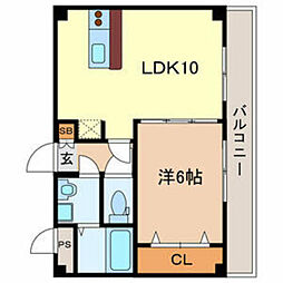 アンジェリーナ 1LDKの間取図画像